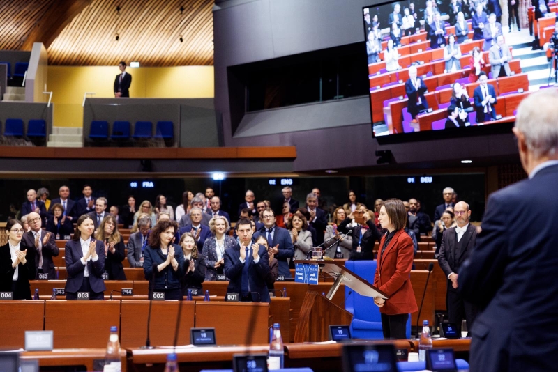 Subiectul Unirii R. Moldova cu România, la APCE. Maia Sandu: Nu vrem să cădem, din nou, sub ocupația Rusiei