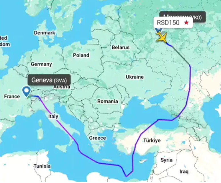 Delegația Moscovei a făcut 9 ore cu avionul până la Geneva, în loc de 3. Ce rută au urmat rușii pentru a merge la negocierile de pace