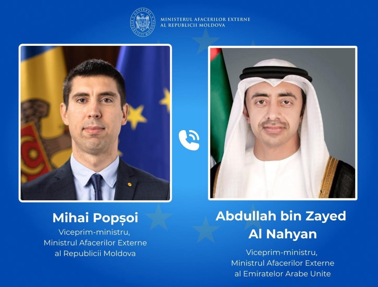 Situația moldovenilor blocați în Emiratele Arabe Unite, discutată de ministrul Mihai Popșoi cu omologul său emirian