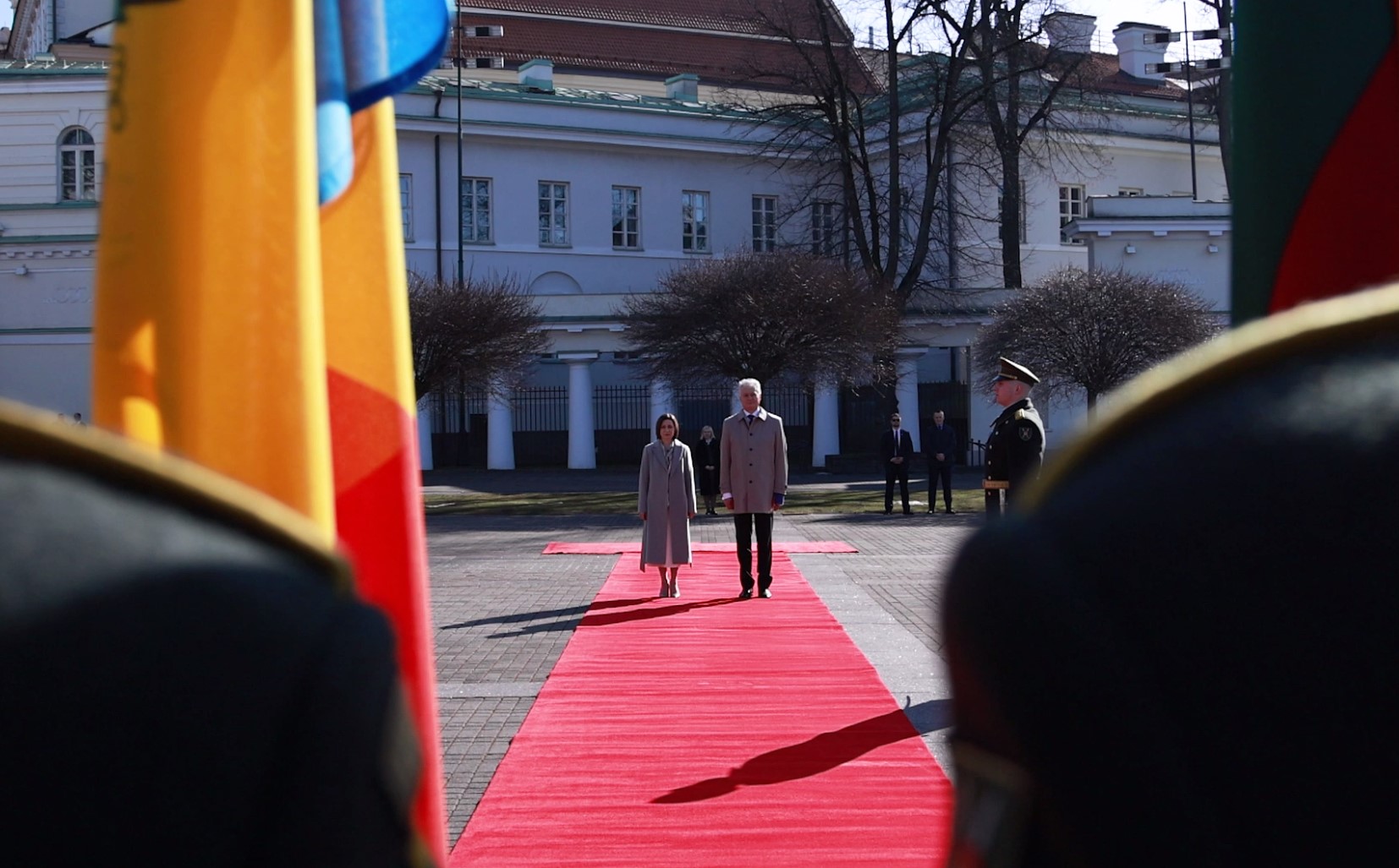 Președintele R. Moldova, Maia Sandu, întâmpinată la Palatul Prezidențial din Vilnius de omologul său lituanian, Gitanas Nausėda