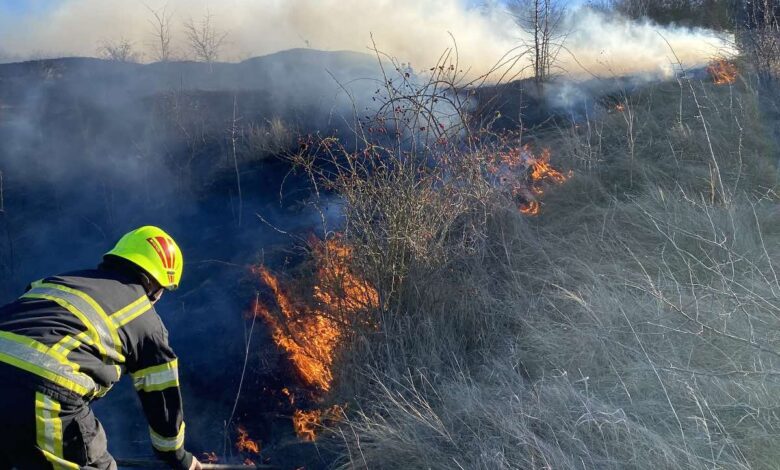 Incendiu de vegetație la Glodeni: un bărbat, transportat la spital