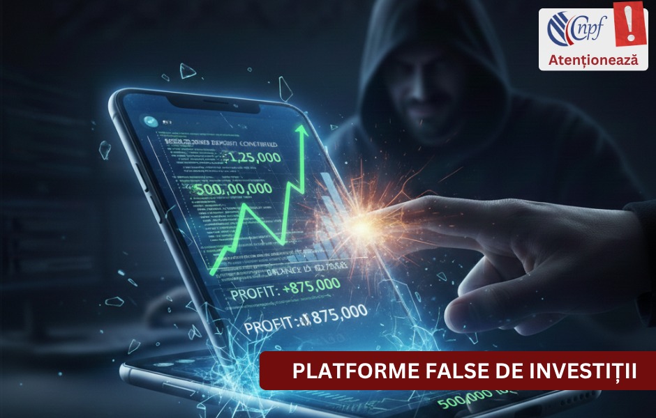 CNPF avertizează asupra fraudelor investiționale online: escrocii folosesc imaginea unor instituții sau persoane publice
