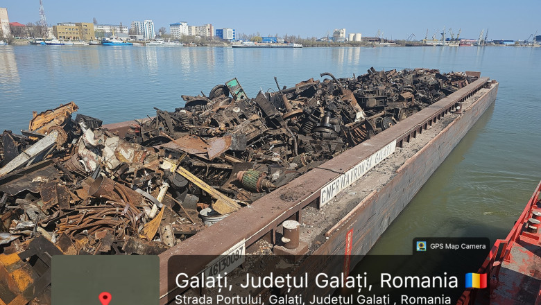 Barjă cu deșeuri suspecte din Republica Moldova, oprită în Portul Galați. Garda de Mediu din România a descoperit nereguli grave