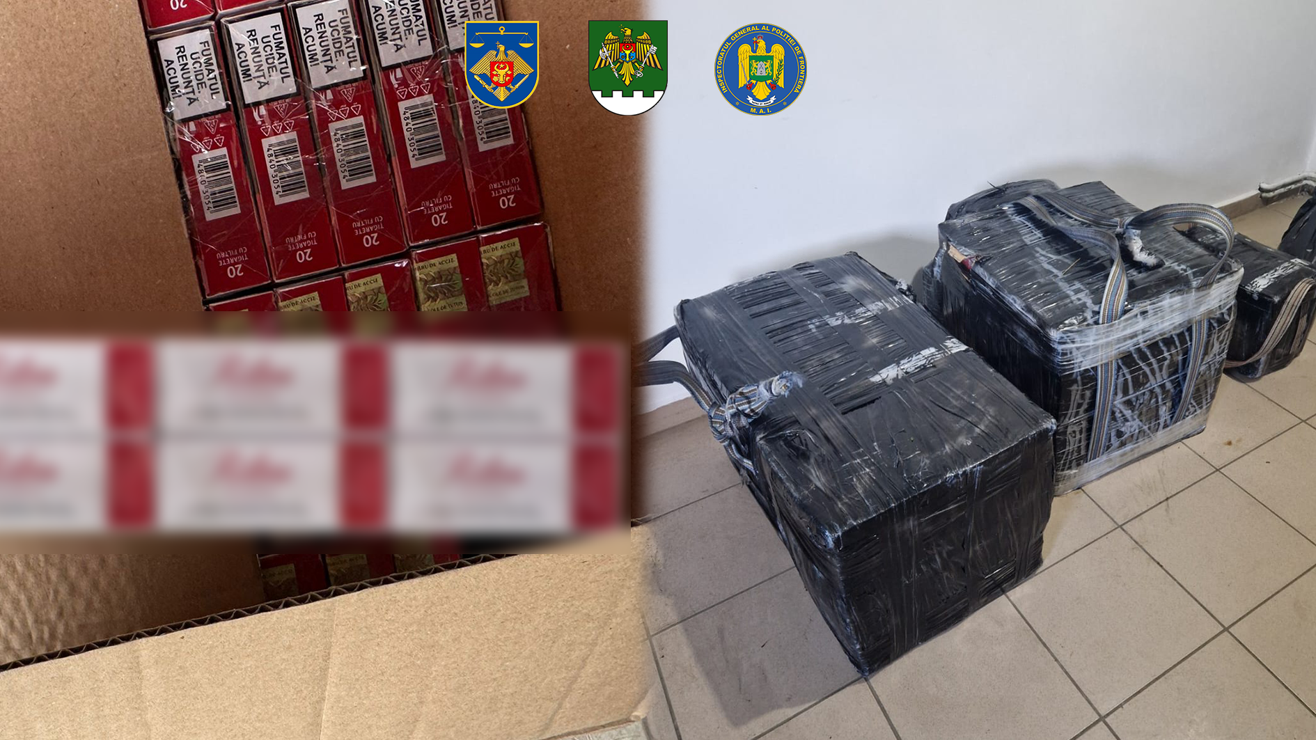 VIDEO // Rețea internațională, specializată în contrabanda cu țigări, destructurată de polițiștii de frontieră moldoveni și români. Patru persoane, reținute