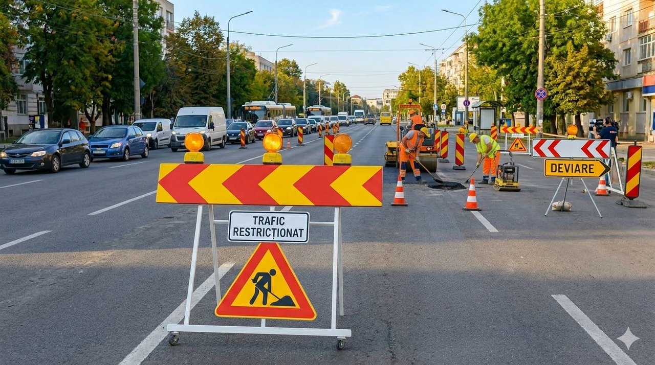 Trafic restricționat parțial pe strada Melestiu din capitală