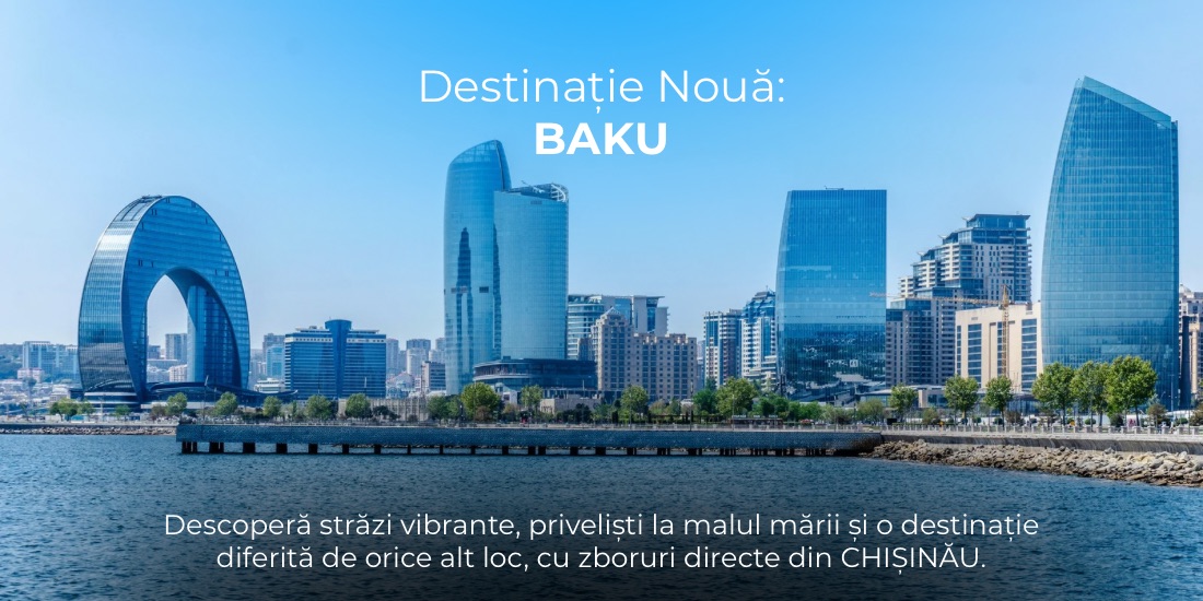FLYONE lansează o  nouă conexiune aeriană: Chișinău – Baku!