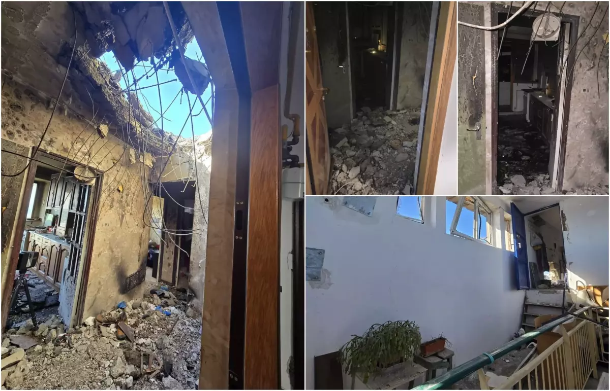 FOTO // Cum arată apartamentul din Galați peste care s-a prăbușit drona rusească: "Ca o bombă. Au zburat termopane"