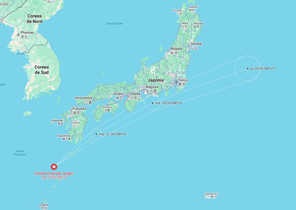 „Taifunul nr. 6” se apropie de Japonia. Ambasada R. Moldova la Tokyo a emis o atenționare de călătorie