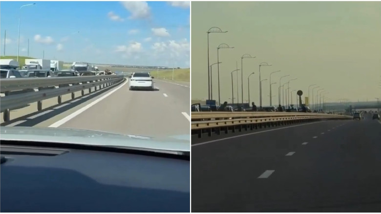VIDEO // Peste 2.800 de autoturisme blocate pe podul Crimeei, în cel mai mare ambuteiaj din acest an. Se stă câte 5 ore la coadă